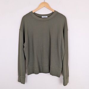 perfectwhitetee Tyler Uniform Green Crewneck French Terry Sweatshirt